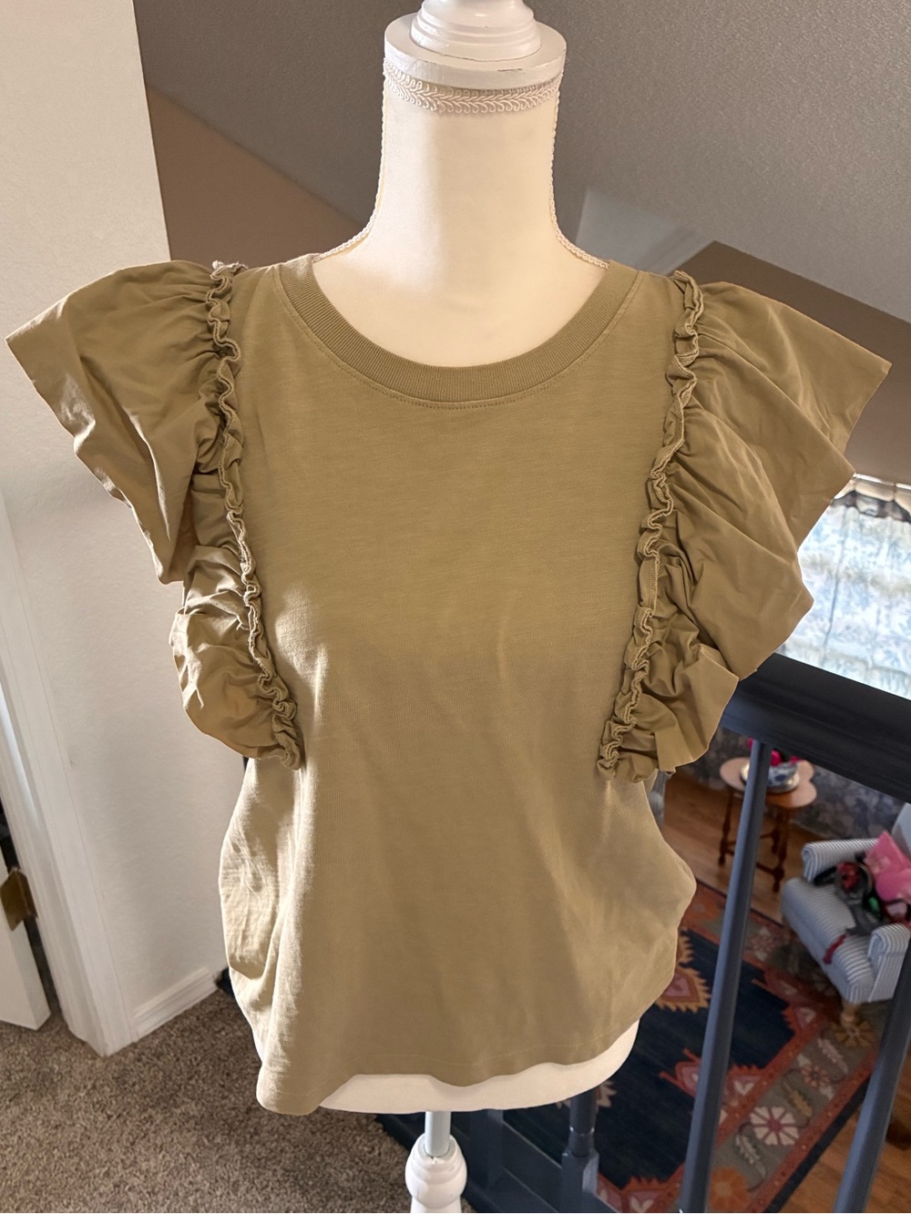 Nation Los Angeles Para Ruffled Sleeve Short-Sleeve Top